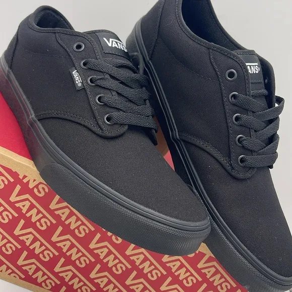 Vans Men's Black Canvas Sneakers Atwood (Canvas) Black/BlackVN000TUY186