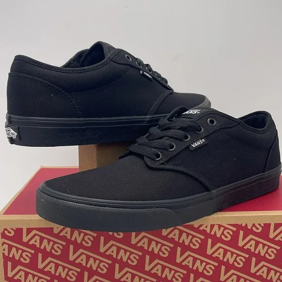 Vans Men's Black Canvas Sneakers Atwood (Canvas) Black/BlackVN000TUY186