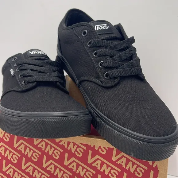 Vans Men's Black Canvas Sneakers Atwood (Canvas) Black/BlackVN000TUY186