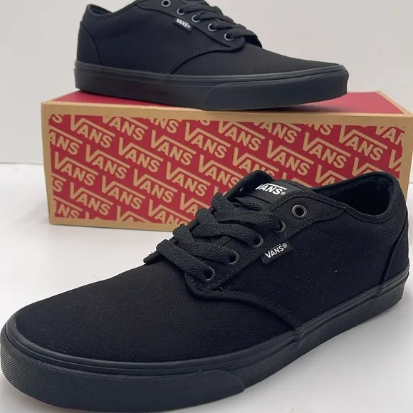 Vans Men's Black Canvas Sneakers Atwood (Canvas) Black/BlackVN000TUY186