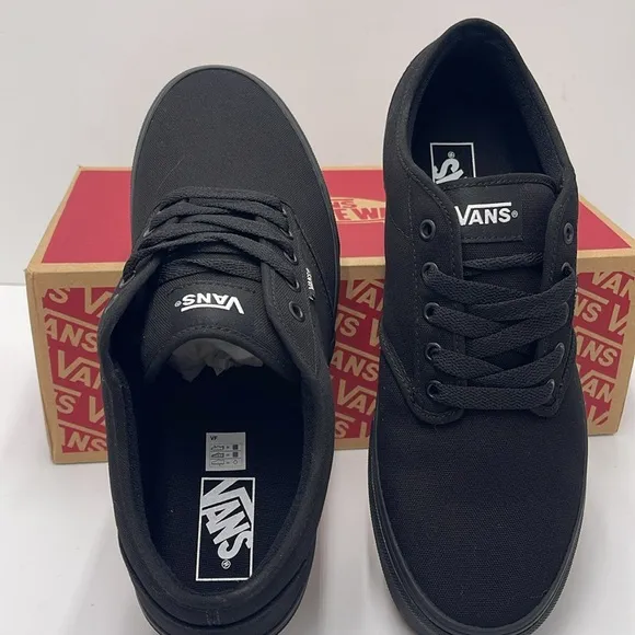 Vans Men's Black Canvas Sneakers Atwood (Canvas) Black/BlackVN000TUY186