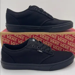 Vans Men's Black Canvas Sneakers Atwood (Canvas) Black/BlackVN000TUY186
