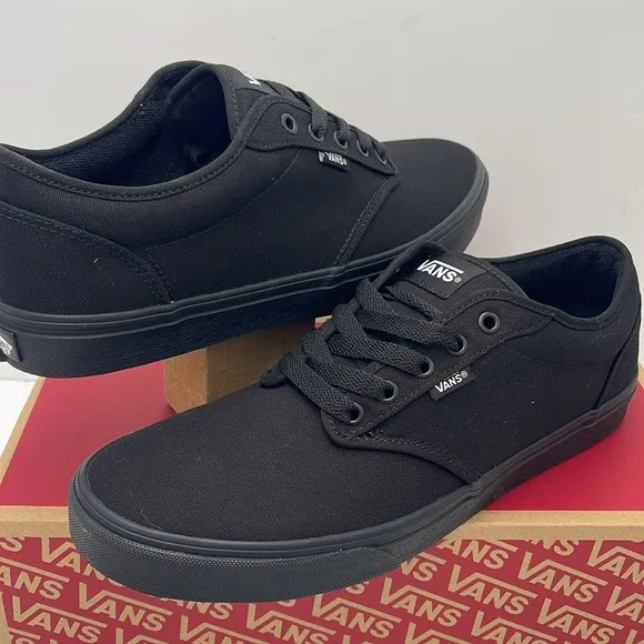 Vans Men's Black Canvas Sneakers Atwood (Canvas) Black/BlackVN000TUY186