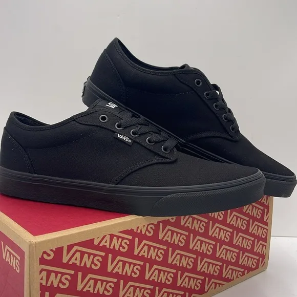 Vans Men's Black Canvas Sneakers Atwood (Canvas) Black/BlackVN000TUY186