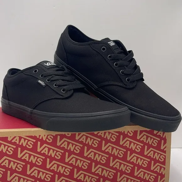 Vans Men's Black Canvas Sneakers Atwood (Canvas) Black/BlackVN000TUY186