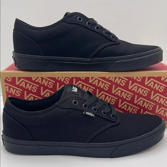 Vans Men's Black Canvas Sneakers Atwood (Canvas) Black/BlackVN000TUY186