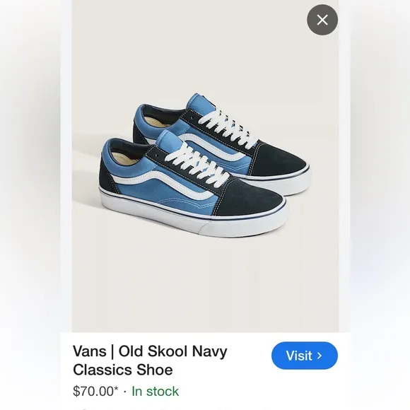 VANS Men's Blue and Black Sneakers size 11.5  #507698 Nearly NEW