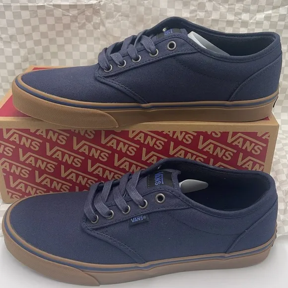 Vans Men’s Blue Brown Sneakers Classic Canvas Atwood(12 Oz Canvas) Navy/GumNIP