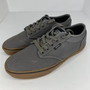 Vans Mens Gray Atwood Solid Canvas Lace Up Size 8.5 Skateboarding Shoes