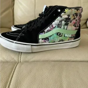 Vans men’s shroom doom black suede &amp; canvas hi-top sneakers sz: 9.5