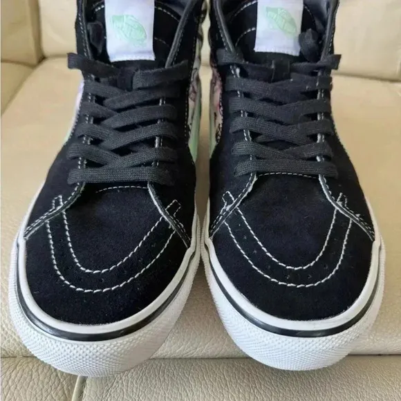 Vans men’s shroom doom black suede &amp; canvas hi-top sneakers sz: 9.5