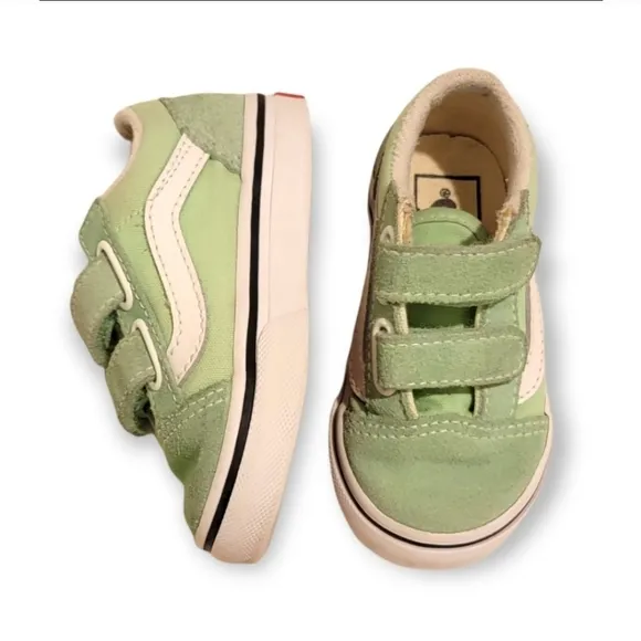 VANS Mint Old Skool white stripe sneakers shoes Size 5 Toddler