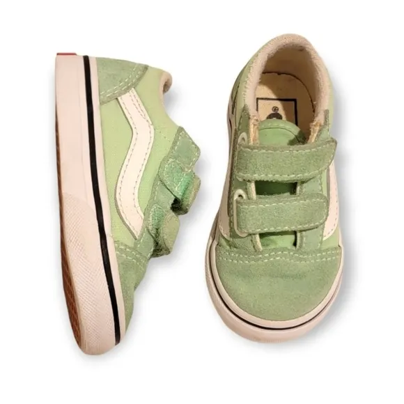 VANS Mint Old Skool white stripe sneakers shoes Size 5 Toddler