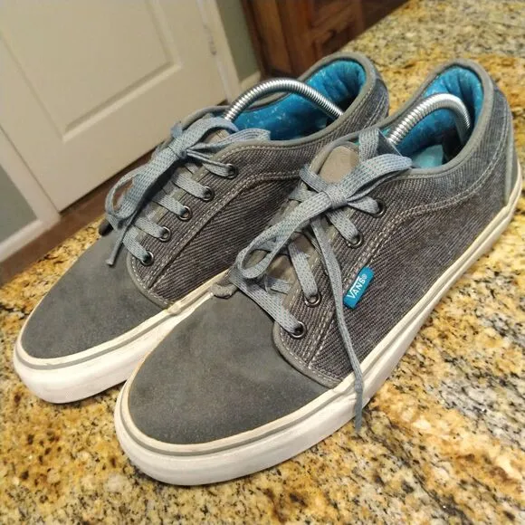 Vans off The Wall Corduroy Suede Shoes Mens Size 10.5 Sneakers Lace Up Gray Rare