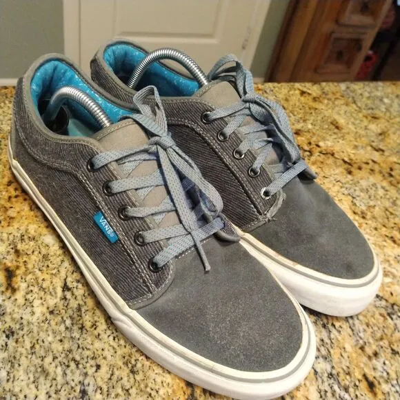 Vans off The Wall Corduroy Suede Shoes Mens Size 10.5 Sneakers Lace Up Gray Rare