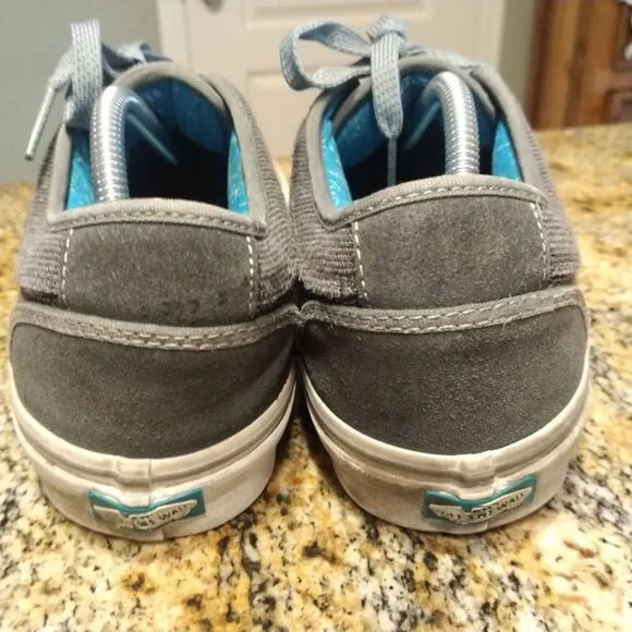 Vans off The Wall Corduroy Suede Shoes Mens Size 10.5 Sneakers Lace Up Gray Rare