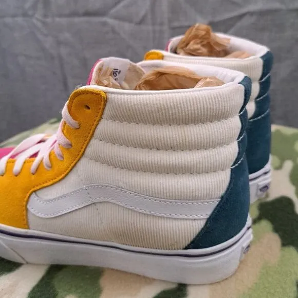 Vans Off The Wall Multi-Color High Top Sneakers Shoes Men 8 Women's 9.5