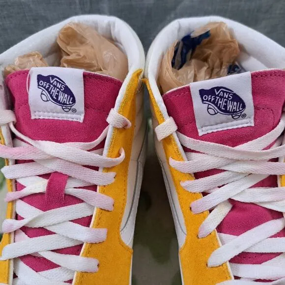 Vans Off The Wall Multi-Color High Top Sneakers Shoes Men 8 Women's 9.5