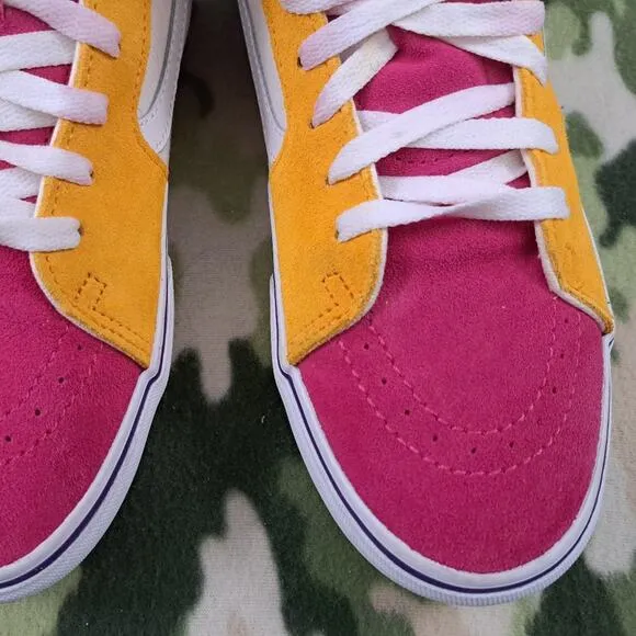 Vans Off The Wall Multi-Color High Top Sneakers Shoes Men 8 Women's 9.5