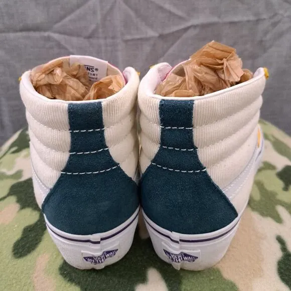 Vans Off The Wall Multi-Color High Top Sneakers Shoes Men 8 Women's 9.5