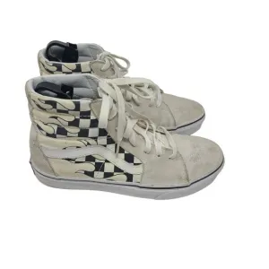 Vans off The Wall Sk8 Hi Checkerboard Flames M6.5‎ /w8 Black/White Shoes Suede