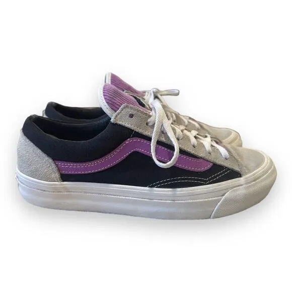 VANS OG Style 36 LX Black Orchid Ecru Corduroy Tongue Suede Leather Shoes Mn's 6