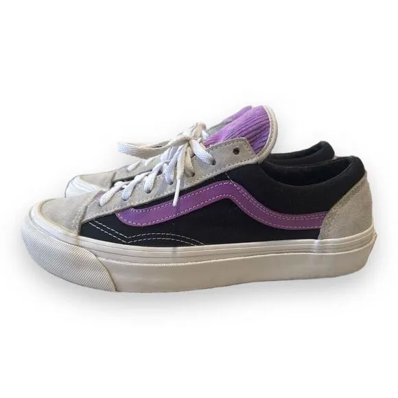 VANS OG Style 36 LX Black Orchid Ecru Corduroy Tongue Suede Leather Shoes Mn's 6
