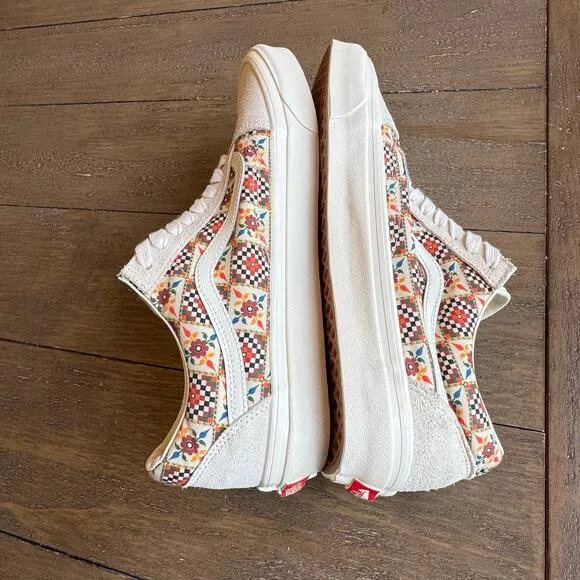 VANS Old Skool 36 DX Anaheim Factory Tile Check Floral Skate Shoes M11/ W 12.5