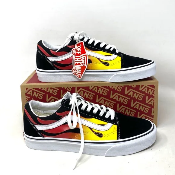 VANS Old Skool Flame Sneakers Low Top Women Size Shoes Suede Canvas VN0A38G1PHN