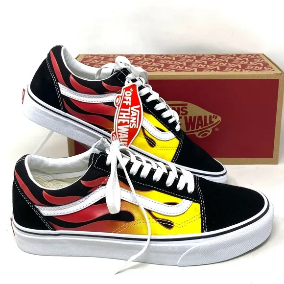 VANS Old Skool Flame Sneakers Low Top Women Size Shoes Suede Canvas VN0A38G1PHN