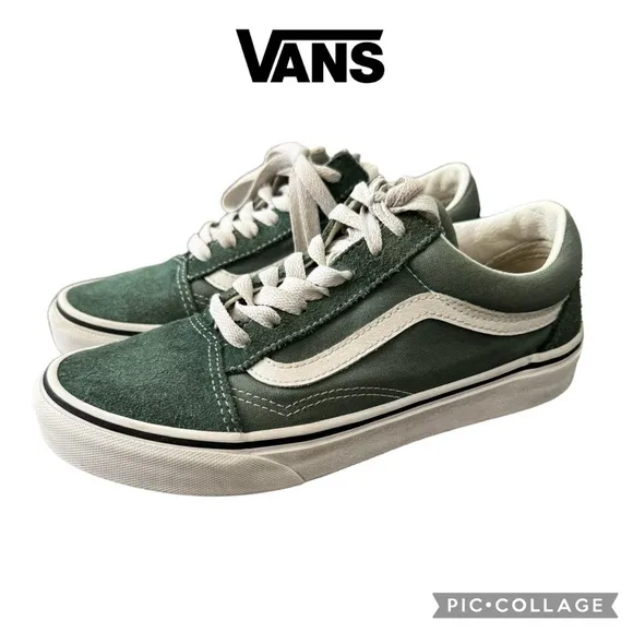 Vans Old Skool green Low Top Lace Up Sneakers shoes Women Size 6.5
