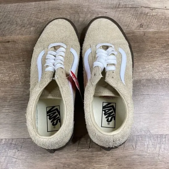 VANS Old Skool Hairy Suede Khaki Tan Brown Sneakers Shoes Mens 7.5 Womens 9 NEW