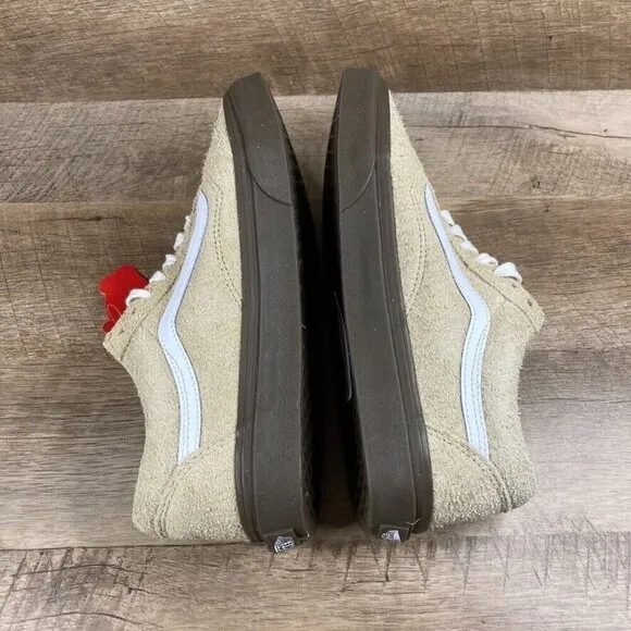 VANS Old Skool Hairy Suede Khaki Tan Brown Sneakers Shoes Mens 7.5 Womens 9 NEW