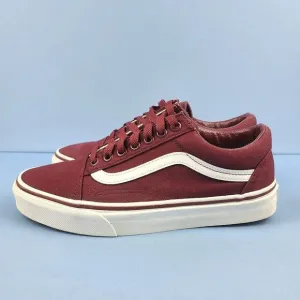 Vans Old Skool Mens Size 6.5 Canvas Skate Shoes Cordovan True White VN0001R1GEZ