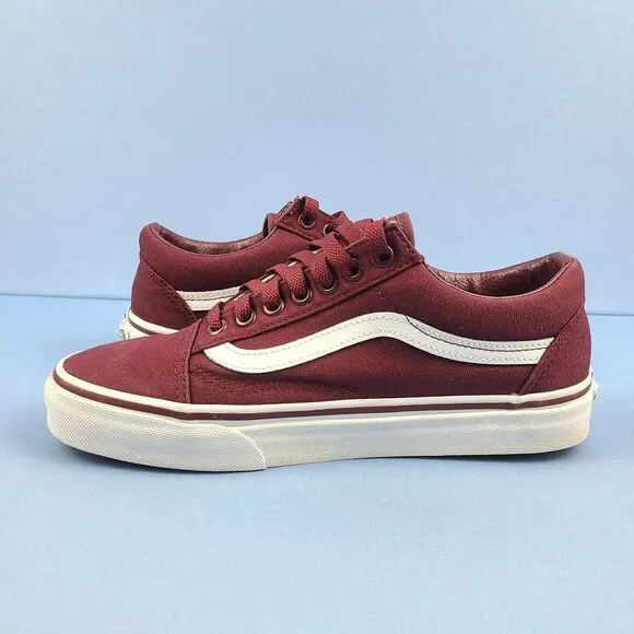 Vans Old Skool Mens Size 6.5 Canvas Skate Shoes Cordovan True White VN0001R1GEZ