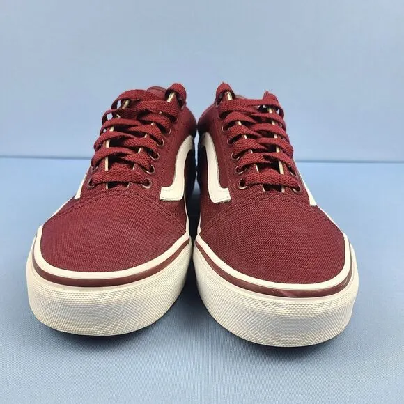Vans Old Skool Mens Size 6.5 Canvas Skate Shoes Cordovan True White VN0001R1GEZ