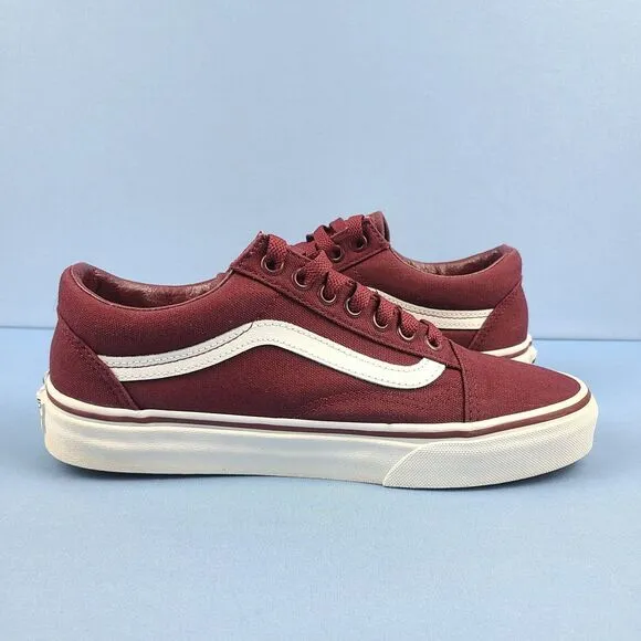 Vans Old Skool Mens Size 6.5 Canvas Skate Shoes Cordovan True White VN0001R1GEZ