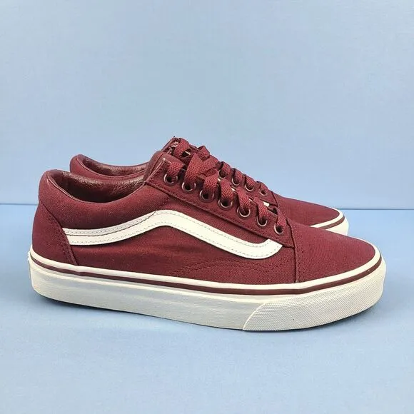 Vans Old Skool Mens Size 6.5 Canvas Skate Shoes Cordovan True White VN0001R1GEZ