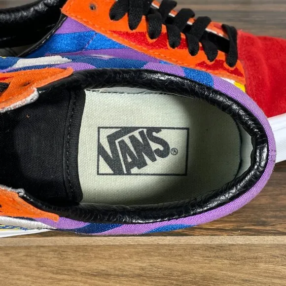 Vans Old Skool Mens Size 6.5 Shoes Multicolor Suede Canvas Statement Sneakers
