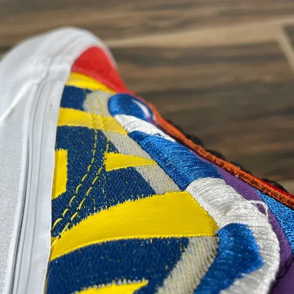 Vans Old Skool Mens Size 6.5 Shoes Multicolor Suede Canvas Statement Sneakers