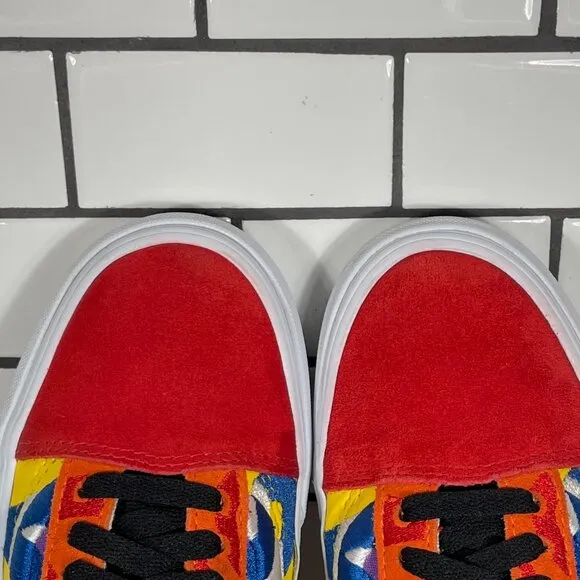 Vans Old Skool Mens Size 6.5 Shoes Multicolor Suede Canvas Statement Sneakers