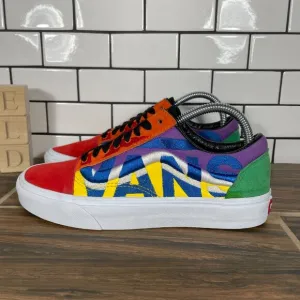 Vans Old Skool Mens Size 6.5 Shoes Multicolor Suede Canvas Statement Sneakers