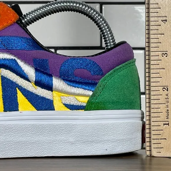 Vans Old Skool Mens Size 6.5 Shoes Multicolor Suede Canvas Statement Sneakers