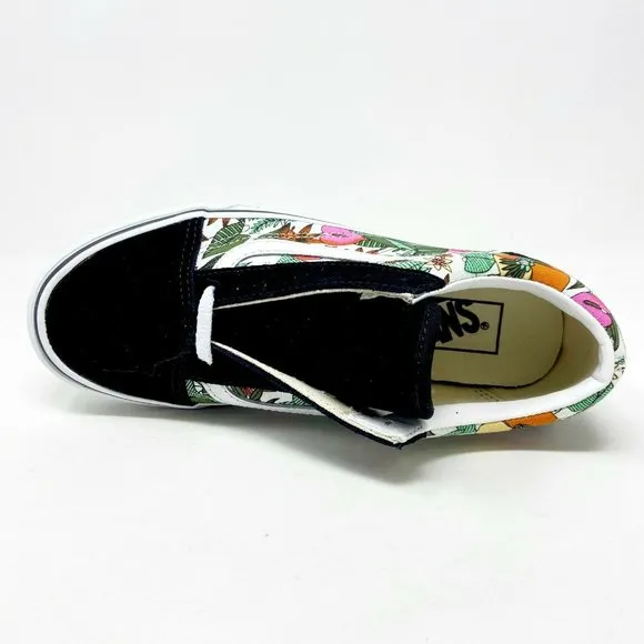 Vans Old Skool (Multi Tropical) Black True White Floral Womens Casual Shoes