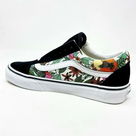 Vans Old Skool (Multi Tropical) Black True White Floral Womens Casual Shoes