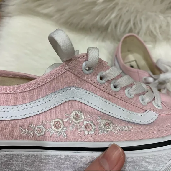 Vans Old Skool Pink Floral Embroidered Shoes
