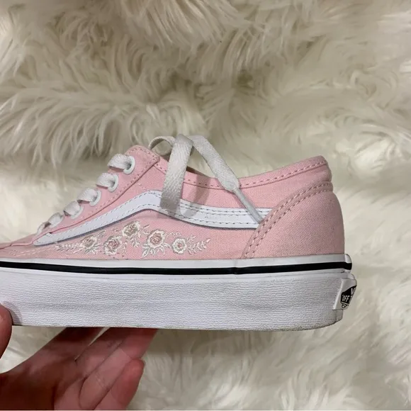 Vans Old Skool Pink Floral Embroidered Shoes