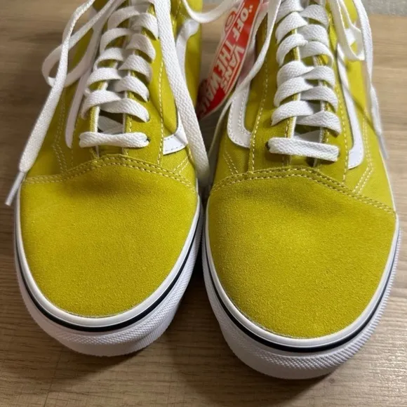 Vans Old Skool Shoes Lime Green Suede Canvas Low Top Skate Sneakers
