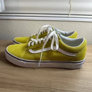 Vans Old Skool Shoes Lime Green Suede Canvas Low Top Skate Sneakers
