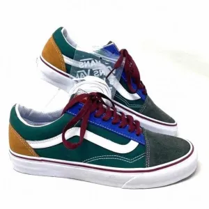 VANS Old Skool Shoes Low Top SB Multicolor Canvas VN0A4BW2448 Casual Women Suede